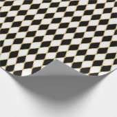 Wit Zwart Gouden Harlekijn Kerstvakantie Cadeaupapier (Hoek)