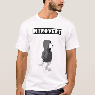 Wit, zwart, grijs Introvert Shirt