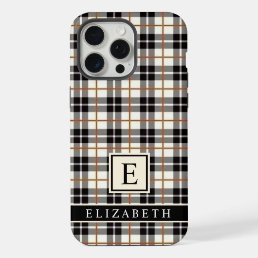  Wit Zwart Grijs Rood Geruit iPhone Hoesje (Achterkant)