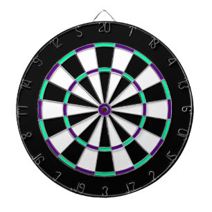 Wit, Zwart, Groen en Blauw Metaalkooi Dartboard Dartbord