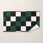 Wit Zwart Groen Schachbrett  Bad Handdoek (Handdoek)