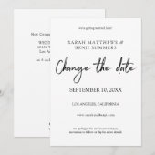 Wit & Zwart Handgeschreven Wijzigingsdatum - Wit Kaart (Voorkant / Achterkant)