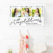 Wit Zwart Handgetekende Doodles Afstuderen 3 Foto Spandoek (Insitu)