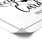 Wit Zwart Hart Bruiloft Borrel RECEPT TEKEN Poster (Hoek)