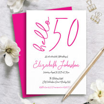 Wit Zwart Heet Roze Hallo 50 Fabulous Verjaardag