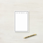 Wit & Zwart | Jouw Naam Post-it® Notes (Op bureau)