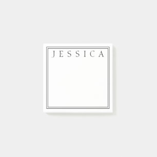 Wit & Zwart Jouw Naam Post-it® Notes