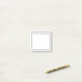 Wit & Zwart | Jouw Naam Post-it® Notes (Op bureau)