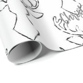 Wit Zwart Kerstmis Rendier Wrapping Papier (Rol Hoek)