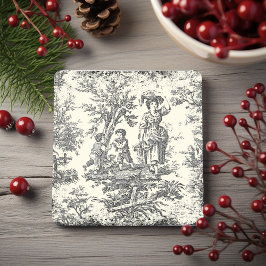  wit zwart kinder toile de jouy bedrukt stenen onderzetter