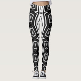 Wit zwart klassiek "Ratti_Creative_Arts" Leggin L Leggings