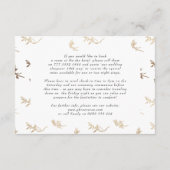 Wit Zwart Klassieke Gouden kuif bruiloft details Informatiekaartje (Achterkant)