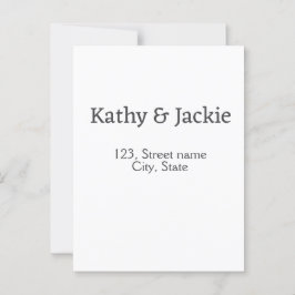 Wit zwart koppel naam adres stad staat eenvoudig briefkaart
