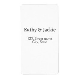 Wit zwart koppel naam adres stad staat eenvoudig etiket