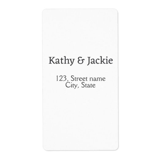 Wit zwart koppel naam adres stad staat eenvoudig etiket (Voorkant)