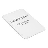 Wit zwart koppel naam adres stad staat eenvoudig magneet (Rechterzijde)