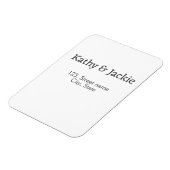 Wit zwart koppel naam adres stad staat eenvoudig magneet (Linkerzijde)