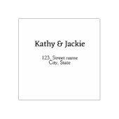 Wit zwart koppel naam adres stad staat eenvoudig rubberstempel (Afrduk)