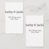 Wit zwart koppel naam adres stad staat eenvoudig visitekaartje (Voorkant / Achterkant)