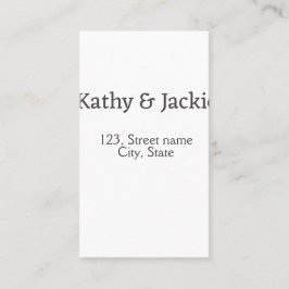 Wit zwart koppel naam adres stad staat eenvoudig visitekaartje