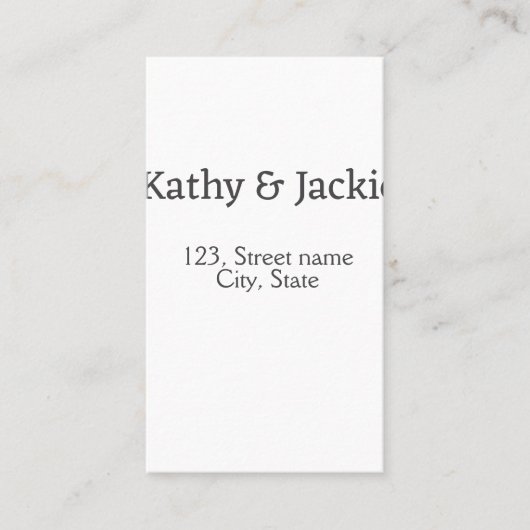 Wit zwart koppel naam adres stad staat eenvoudig visitekaartje (Voorkant)