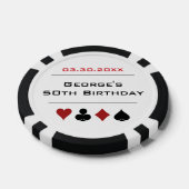 Wit Zwart Las Vegas Casino Poker Chip Verjaardag (Enkel)