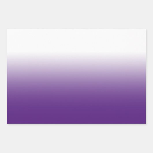 Wit Zwart Lavendel en Royal Paarse Ombre Mix Inpakpapier Vel (Voorkant)