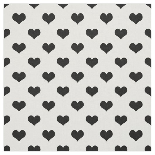Wit Zwart Liefdeshart Patroonontwerp Stof (Swatch)