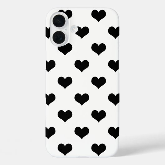 Wit Zwart Liefdeshartpatroonontwerp Case-Mate iPhone Case (Achterkant)
