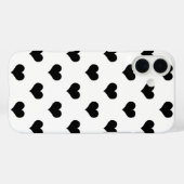 Wit Zwart Liefdeshartpatroonontwerp Case-Mate iPhone Case (Achterkant (horizontaal))