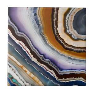 Wit Zwart Lila Blauw Terracotta Agaat Geode Tegeltje