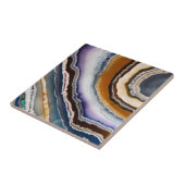 Wit Zwart Lila Blauw Terracotta Agaat Geode Tegeltje (Zijkant)