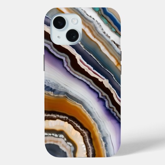 Wit Zwart Lila Blauwe Terracotta Agaat Geode Case-Mate iPhone Case (Achterkant)