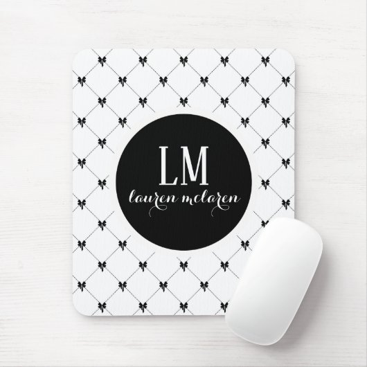 Wit & Zwart Lint Monogram Muismat (Met muis)