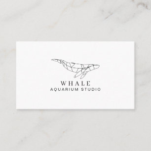 Wit Zwart Low Poly Aquarium Vis Walvis Visitekaartje