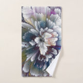 Wit, zwart, marineblauw acrylverf kleurig bad handdoek (Handdoek)