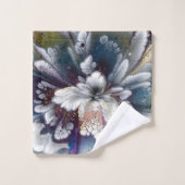 Wit, zwart, marineblauw acrylverf kleurig bad handdoek (Wasdoekje)