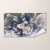 Wit, zwart, marineblauw acrylverf kleurig bad handdoek (Handdoek)