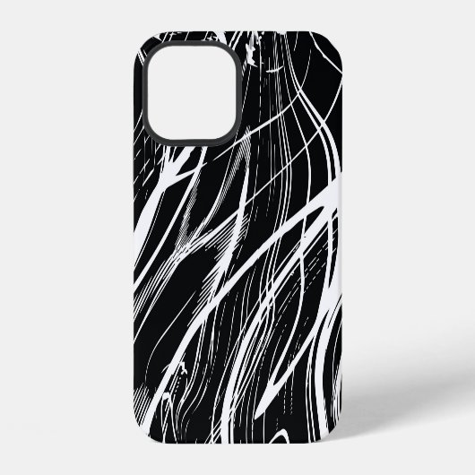 Wit Zwart Marmer: Abstract iPhone Hoesje (Achterkant)