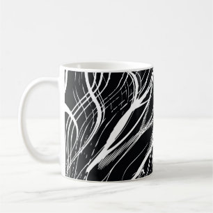 Wit Zwart Marmer: Abstract  Koffiemok