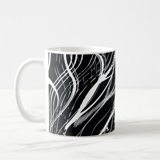 Wit Zwart Marmer: Abstract Koffiemok (Links)