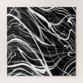 Wit Zwart Marmer: Abstract  Legpuzzel (Horizontaal)