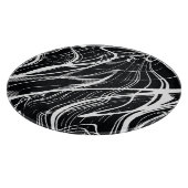 Wit Zwart Marmer: Abstract Snijplank (Hoek)