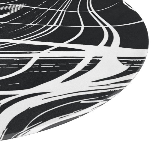 Wit Zwart Marmer: Abstract  Snijplank (Hoek)