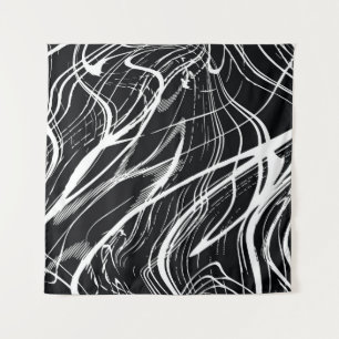 Wit Zwart Marmer: Abstract Wandkleed