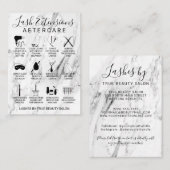 Wit Zwart Marmeren Lash Extensions Aftercare Icon Visitekaartje (Voorkant / Achterkant)