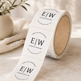 Wit Zwart Merk Bedrijfs Bedankt Ronde Sticker