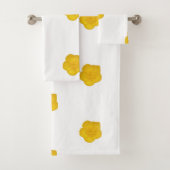 Wit & Zwart Met Gele Wilde Bloem Foto Bad Handdoek (Insitu)