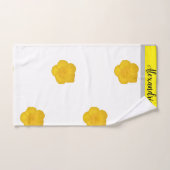 Wit & Zwart Met Gele Wilde Bloem Foto Bad Handdoek (Handdoek)