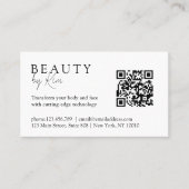 Wit & Zwart, Minimaal, Elegant, Salon Afsprakenkaartje (Voorkant)